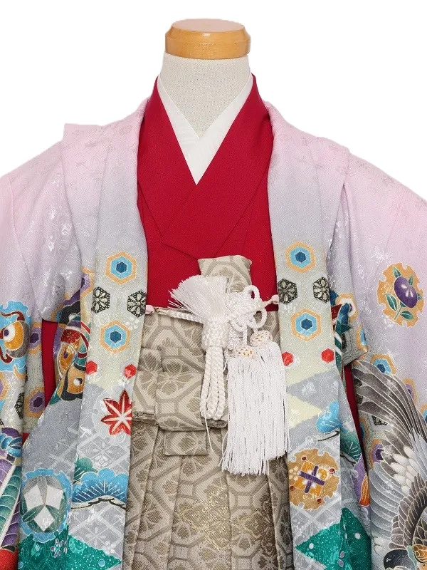 七五三(3歳男児)238/ﾋﾟﾝｸｸﾞﾘｰﾝｸﾞﾗﾃﾞｰｼｮﾝ鷹