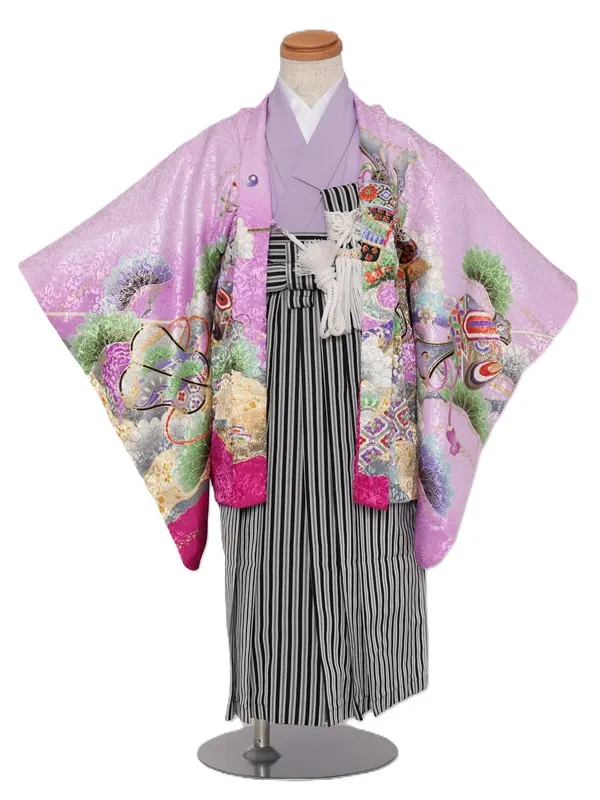 七五三(3歳男児)252/紫ぼかし兜扇