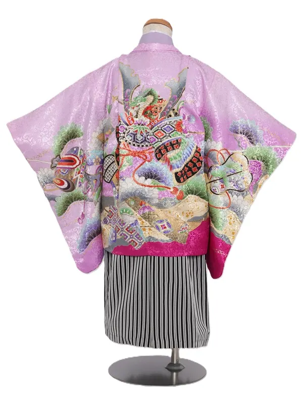 七五三(3歳男児)252/紫ぼかし兜扇