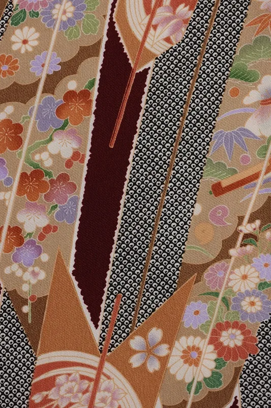 七五三(5歳男児)281/えんじ黒しぼり柄矢羽