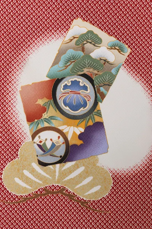 七五三(5歳男児)301/えんじしぼり柄兜