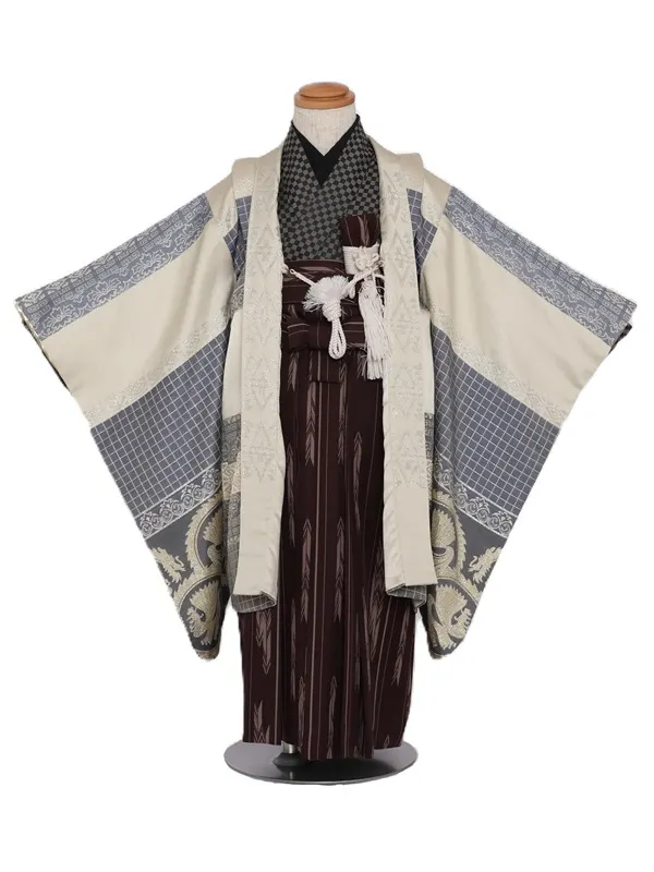 七五三(5歳男児)306/ｱｲﾎﾞﾘｰｵﾘｴﾝﾀﾙ柄No.2