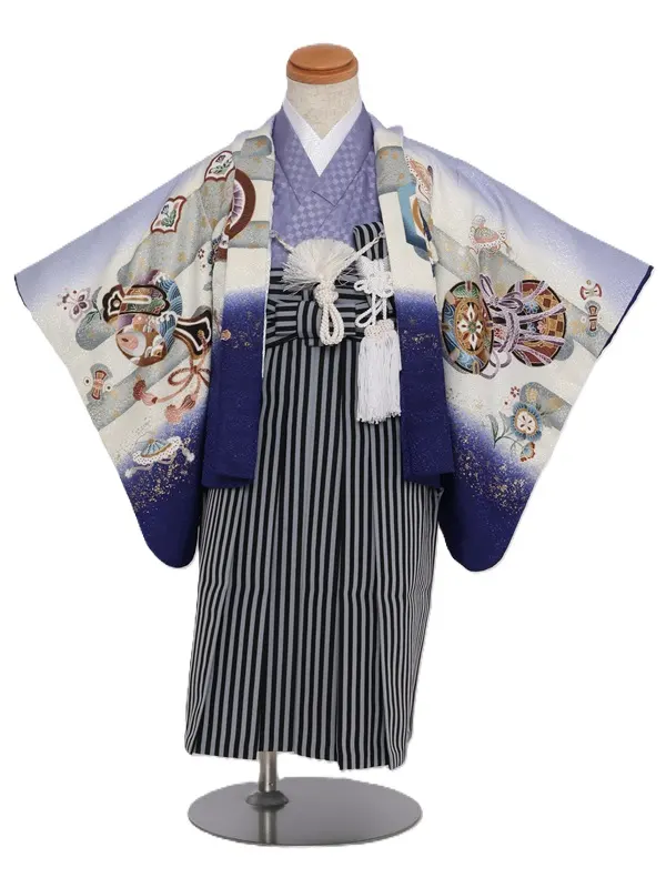 七五三(3歳男児)309/紫ぼかし兜鼓