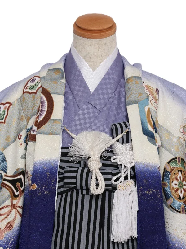 七五三(3歳男児)309/紫ぼかし兜鼓