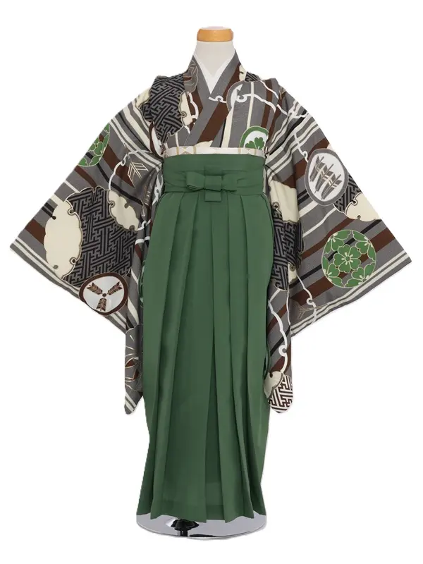 七五三(5歳男児)312/ｸﾞﾚｰ縦縞雪輪