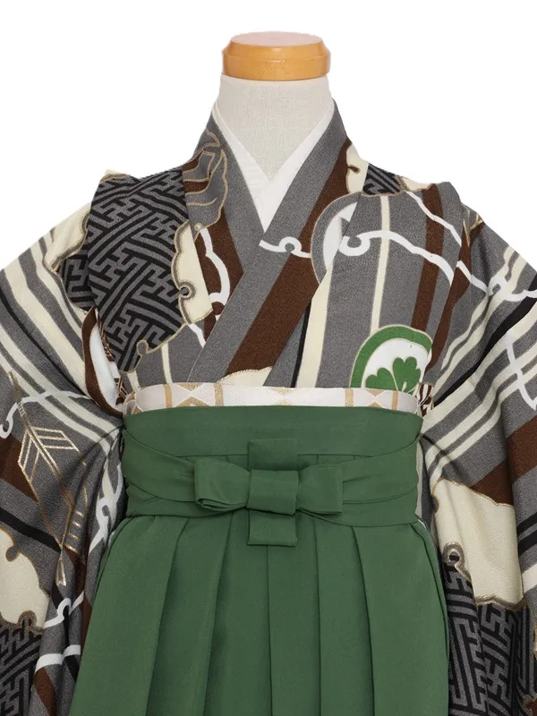 七五三(5歳男児)312/ｸﾞﾚｰ縦縞雪輪