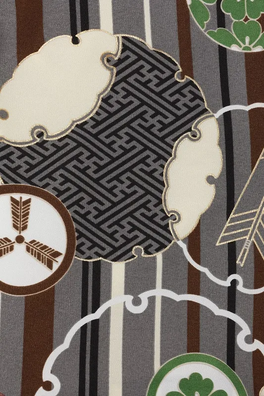 七五三(5歳男児)312/ｸﾞﾚｰ縦縞雪輪