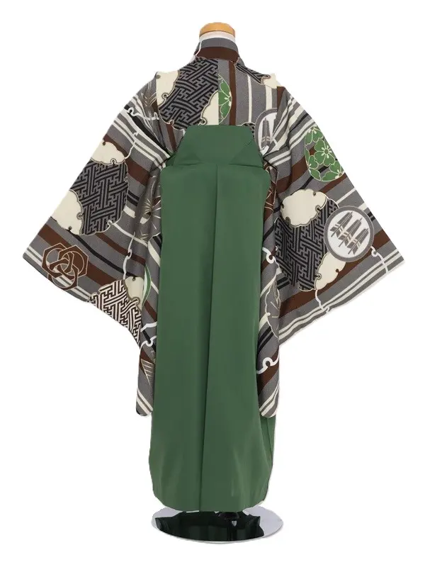 七五三(5歳男児)312/ｸﾞﾚｰ縦縞雪輪