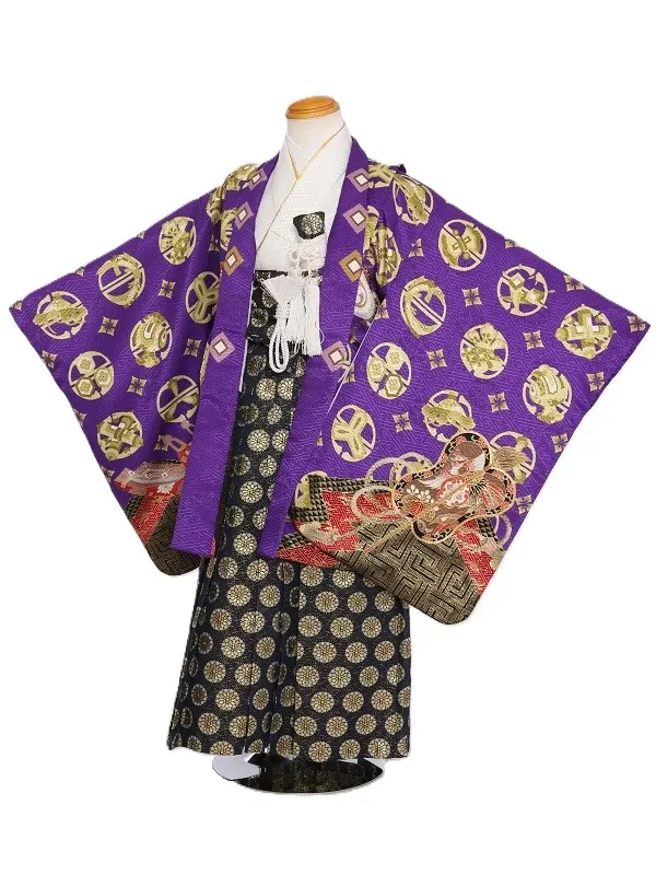 七五三(5歳男児)316/紫兜龍吉祥紋様