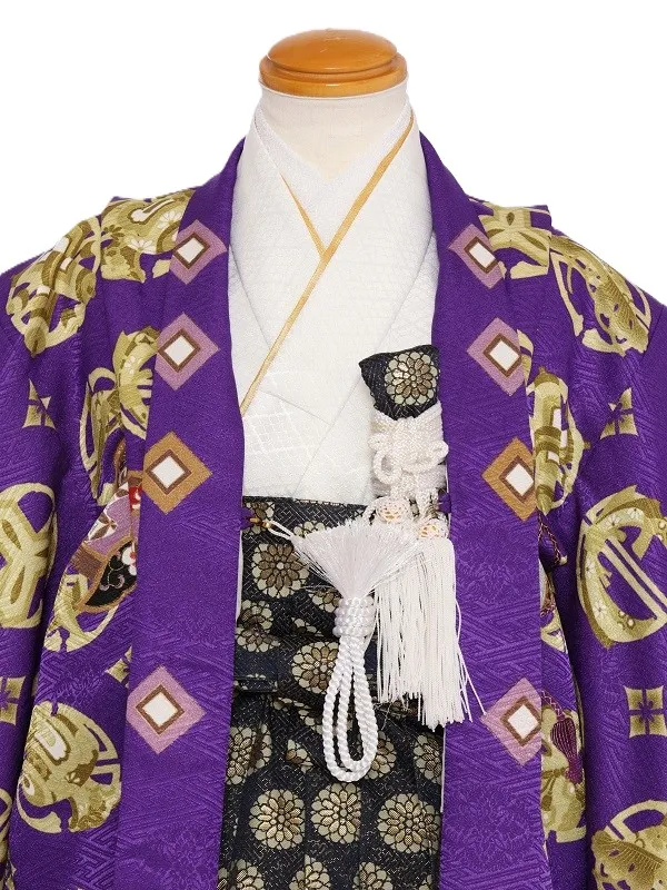七五三(5歳男児)316/紫兜龍吉祥紋様