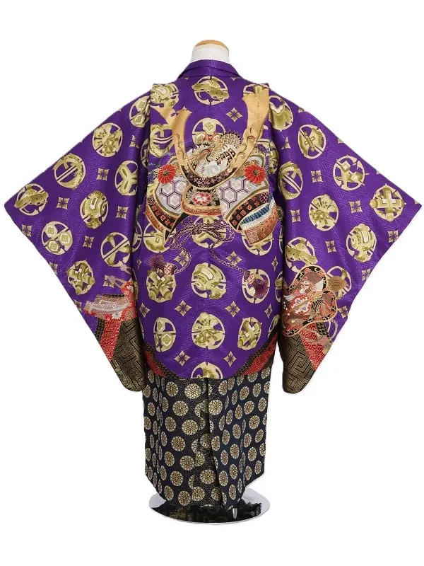 七五三(5歳男児)316/紫兜龍吉祥紋様