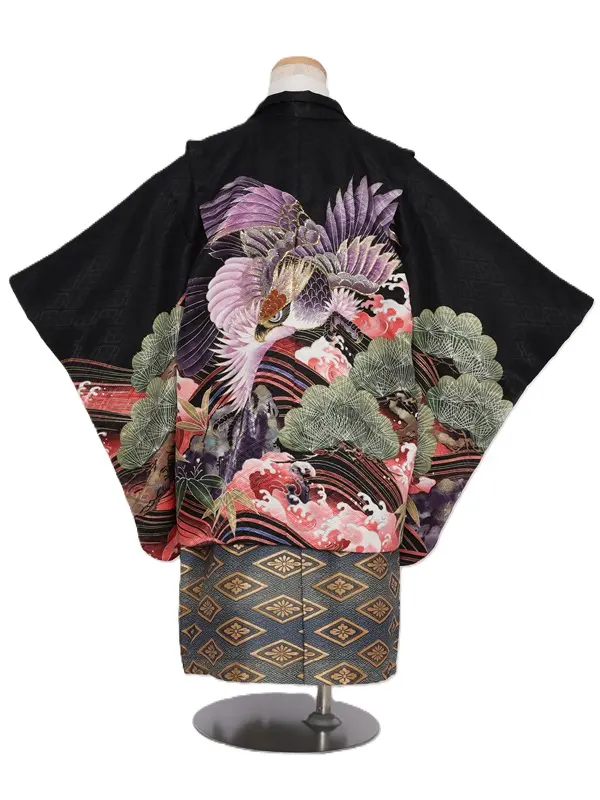 七五三(5歳男児)324/黒鷹松に波