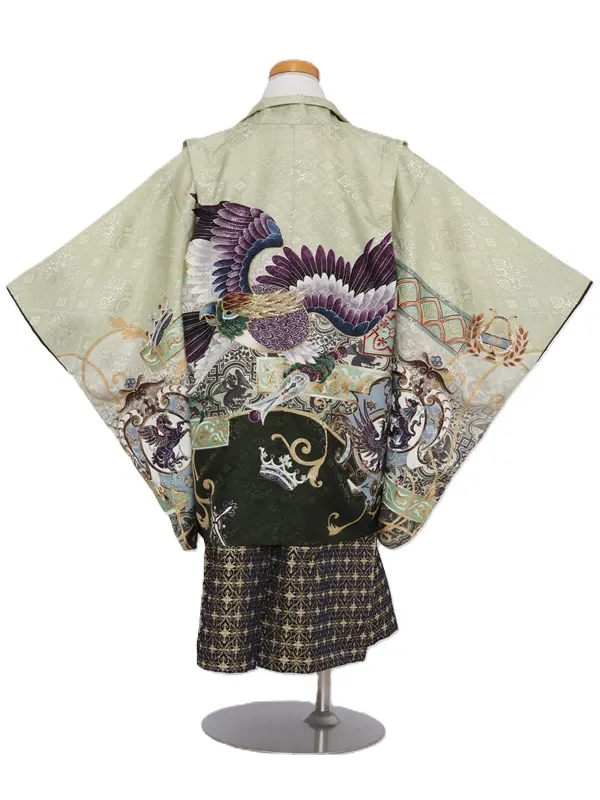 七五三(3歳男児)325/うす緑鷹ﾕﾆｺｰﾝ