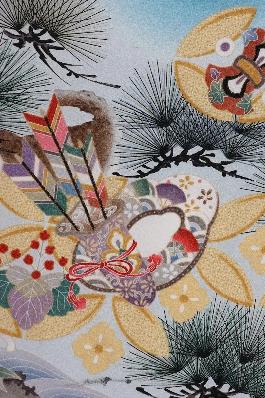 七五三(5歳男児)328/水色虎鷹松