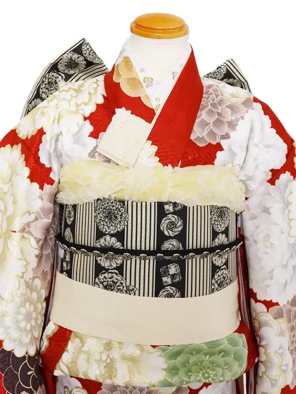 七五三(7歳女児)429/赤 牡丹 菊