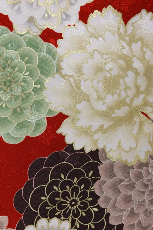 七五三(7歳女児)429/赤 牡丹 菊