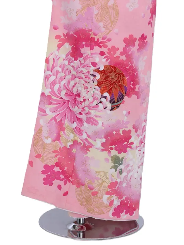 七五三(7歳女児)453/ﾋﾟﾝｸ地菊手毬