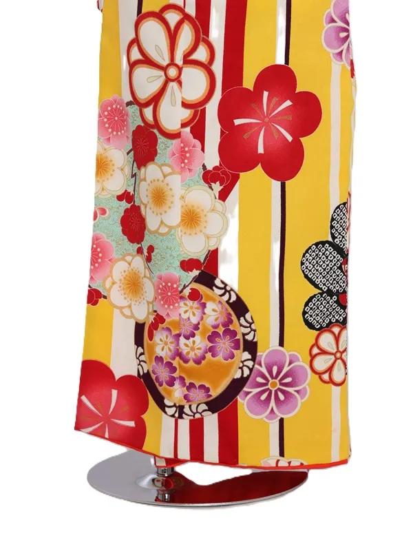 七五三(7歳女児)454/黄色矢がすり花輪