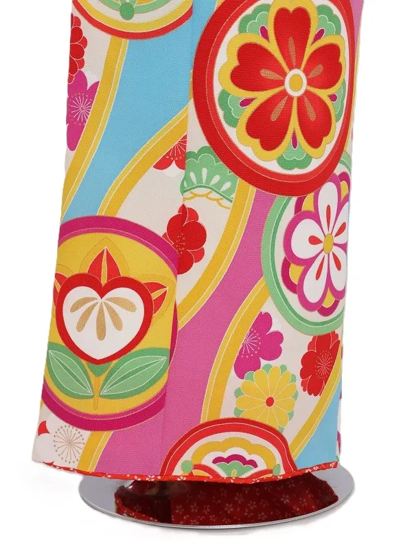 七五三(7歳女児)457/ﾋﾟﾝｸと水色丸紋柄