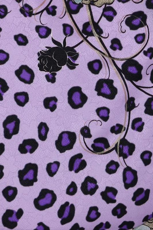 七五三(7歳女児)458/紫ﾚｵﾊﾟｰﾄﾞ柄にﾊﾞﾗ