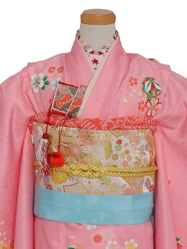 七五三(7歳女児)460/ﾋﾟﾝｸ裾赤桜No.2