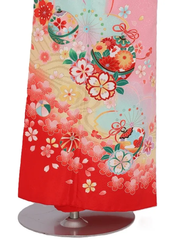 七五三(7歳女児)460/ﾋﾟﾝｸ裾赤桜No.2