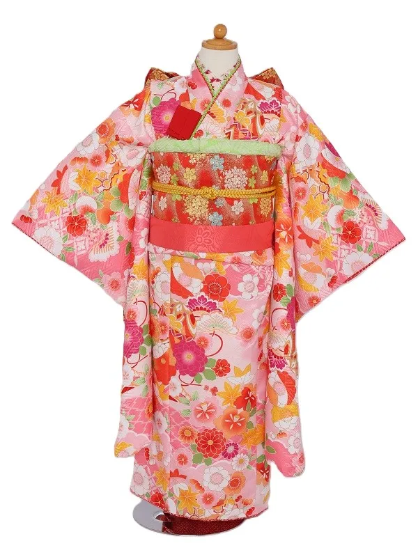 七五三(7歳女児)462/ﾋﾟﾝｸ松皮菱に和花No.2