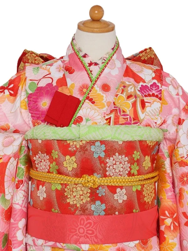 七五三(7歳女児)462/ﾋﾟﾝｸ松皮菱に和花No.2