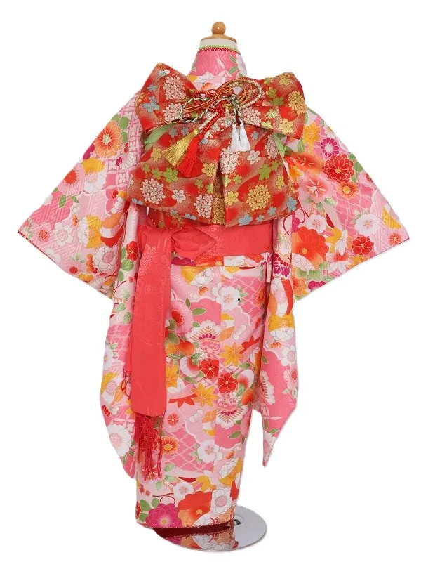 七五三(7歳女児)462/ﾋﾟﾝｸ松皮菱に和花No.2