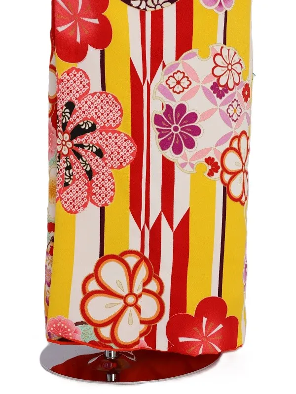 七五三(7歳女児)463/黄色矢がすり花輪