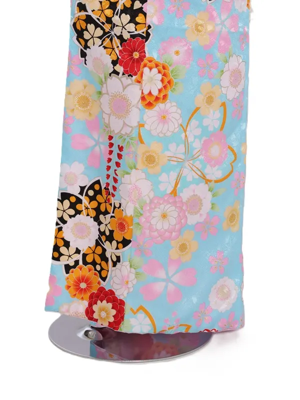 七五三(7歳女児)464/水色桜柄