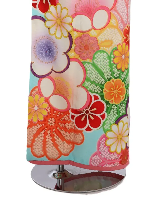 七五三(7歳女児)466/水色ｶﾗﾌﾙ菊柄