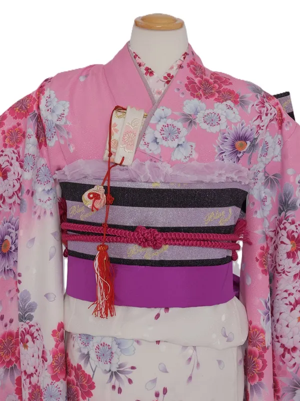 七五三(7歳女児)469/ﾋﾟﾝｸ白ぼかし菊と桜