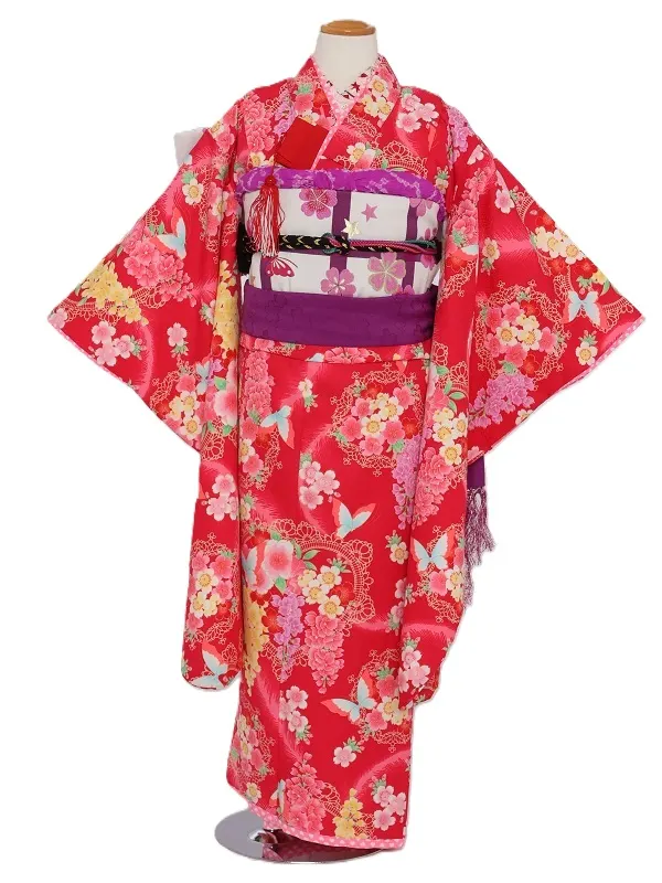 七五三(7歳女児)472/濃いﾋﾟﾝｸ蝶々花No.2