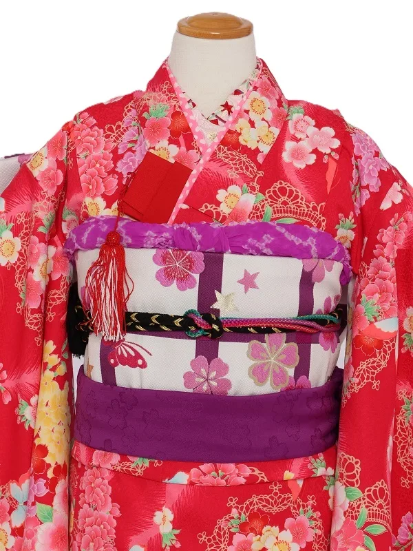 七五三(7歳女児)472/濃いﾋﾟﾝｸ蝶々花No.2