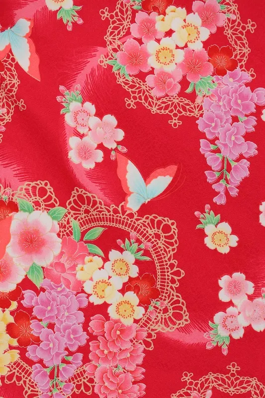 七五三(7歳女児)472/濃いﾋﾟﾝｸ蝶々花No.2