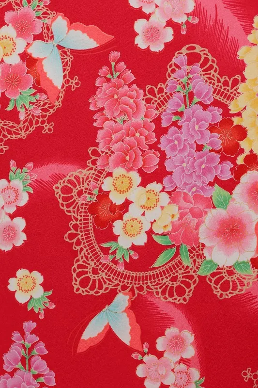 七五三(7歳女児)472/濃いﾋﾟﾝｸ蝶々花No.2