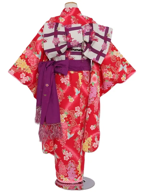 七五三(7歳女児)472/濃いﾋﾟﾝｸ蝶々花No.2