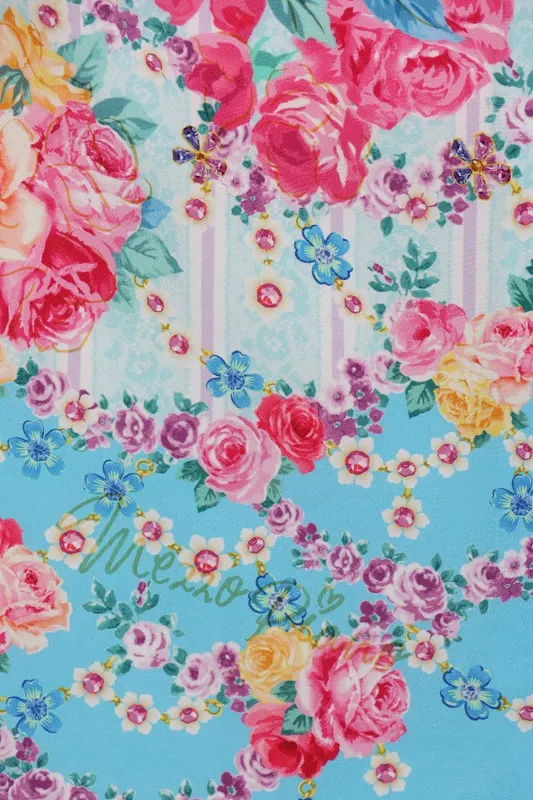 七五三(7歳女児)476/水色紫ｽﾄﾗｲﾌﾟ洋花