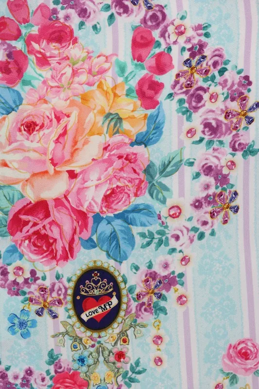 七五三(7歳女児)476/水色紫ｽﾄﾗｲﾌﾟ洋花