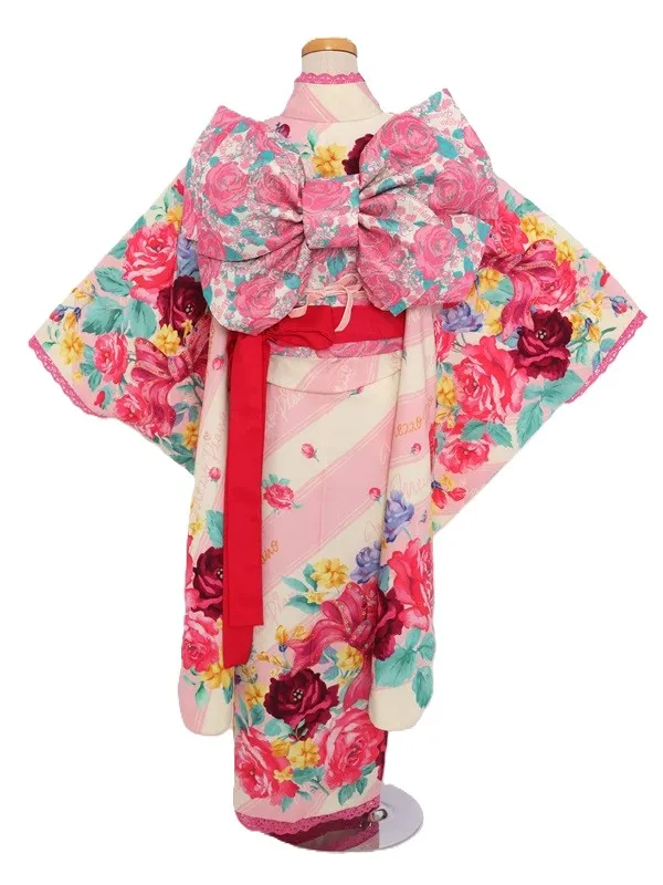 七五三(7歳女児)477/ｵﾌﾎﾜｲﾄとうすﾋﾟﾝｸ斜線洋花