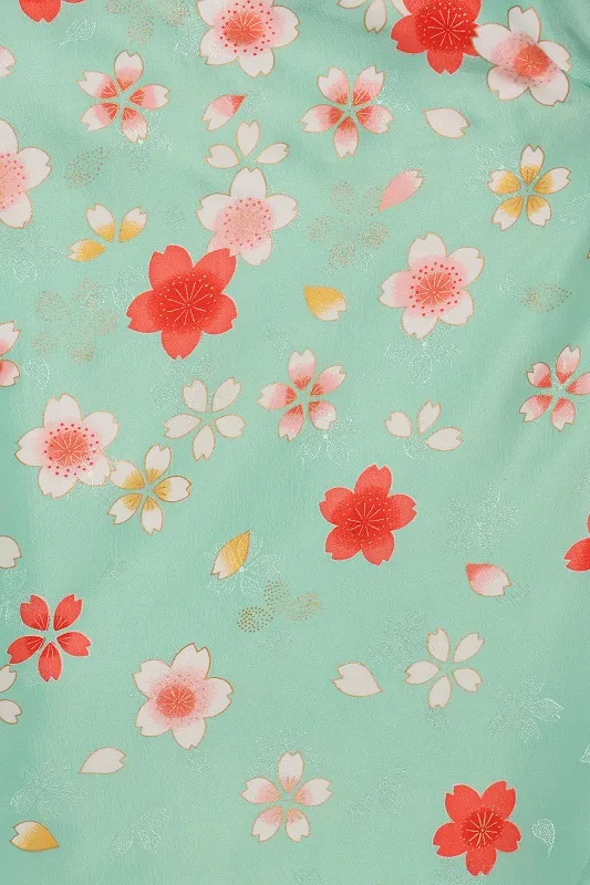 七五三(7歳女児)479/ﾐﾝﾄｸﾞﾘｰﾝ裾赤桜