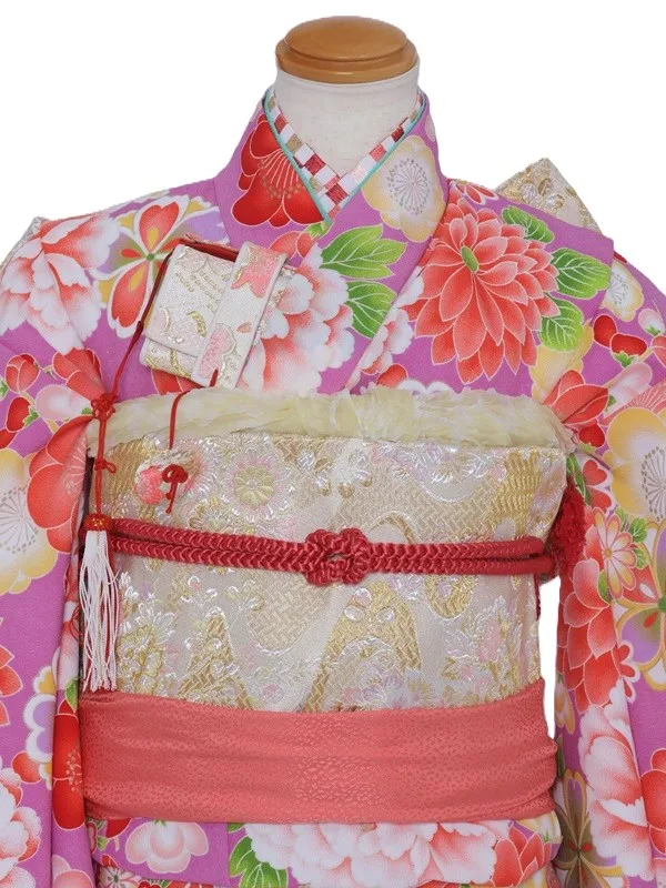 七五三(7歳女児)487/うす紫牡丹八重菊