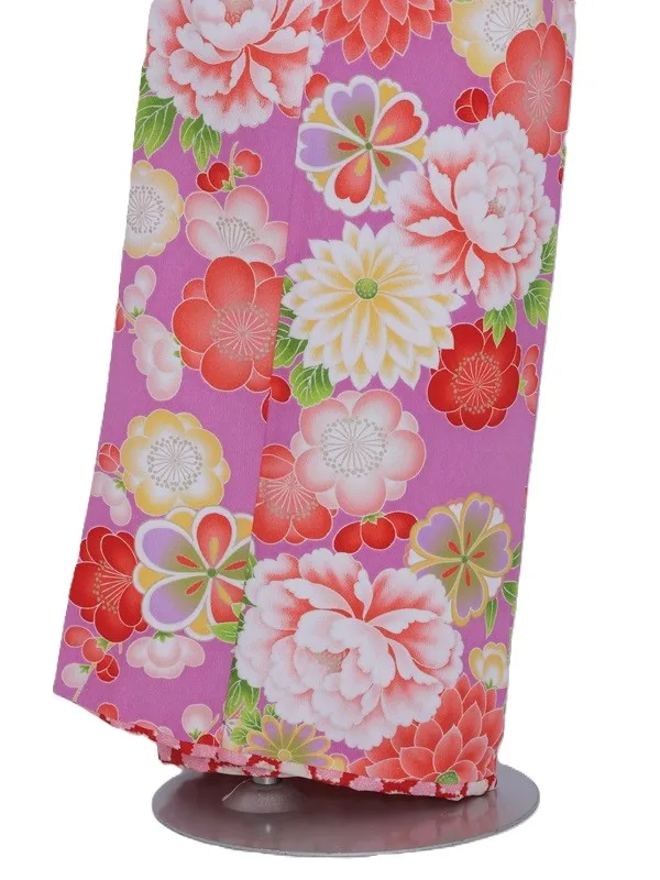 七五三(7歳女児)487/うす紫牡丹八重菊