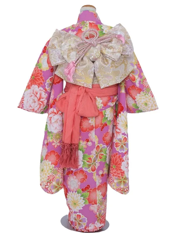 七五三(7歳女児)487/うす紫牡丹八重菊