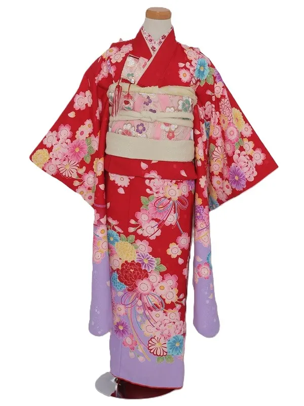 七五三(7歳女児)490/赤裾うす紫和花