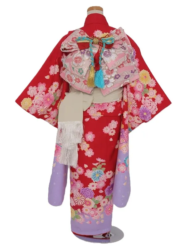 七五三(7歳女児)490/赤裾うす紫和花