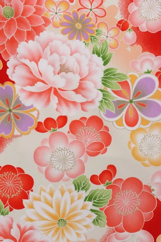 七五三(7歳女児)492/赤牡丹八重菊
