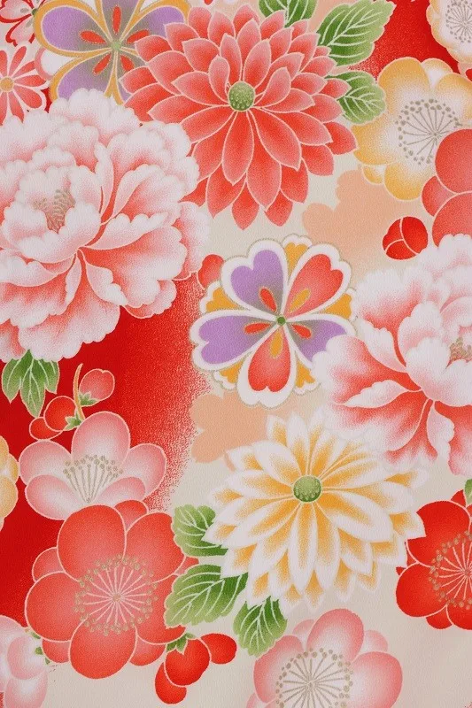 七五三(7歳女児)492/赤牡丹八重菊