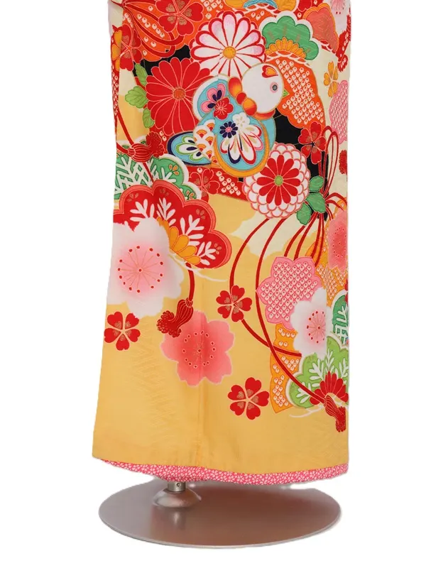 七五三(7歳女児)493/黄緑扇うさぎ桜